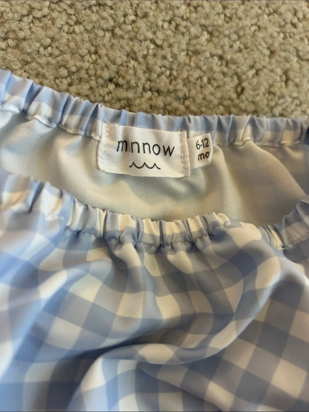 Minnow Swim Diaper Cover Blue Gingham